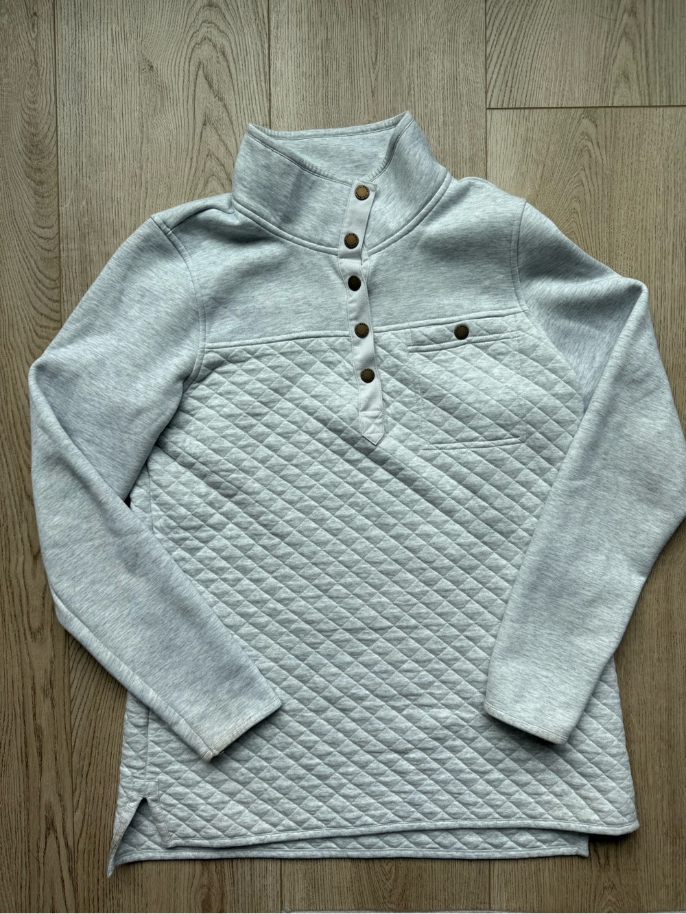 NWOT LL Bean Women's Quilted Sweatshirt, Mockneck Tunic - Picture 3 of 5